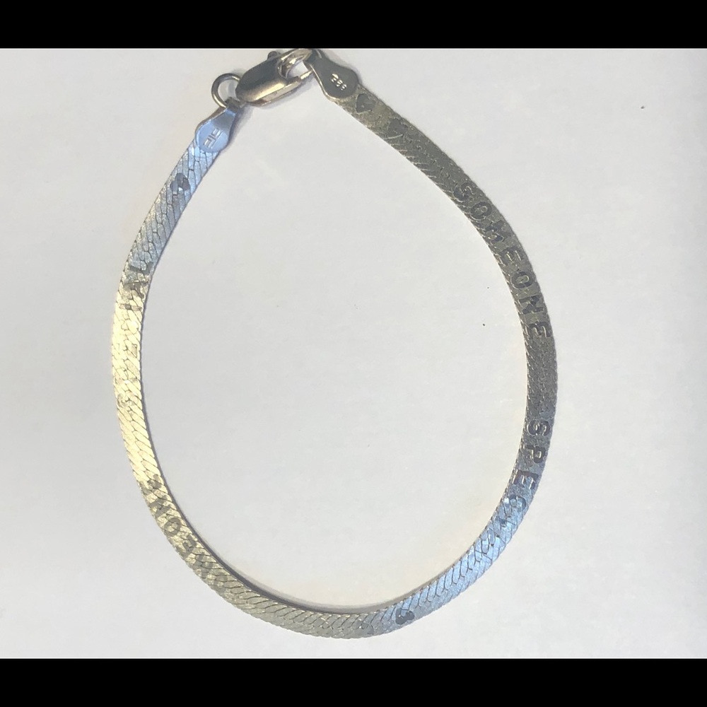 Ladies Herringbone Italian Silver Bracelet